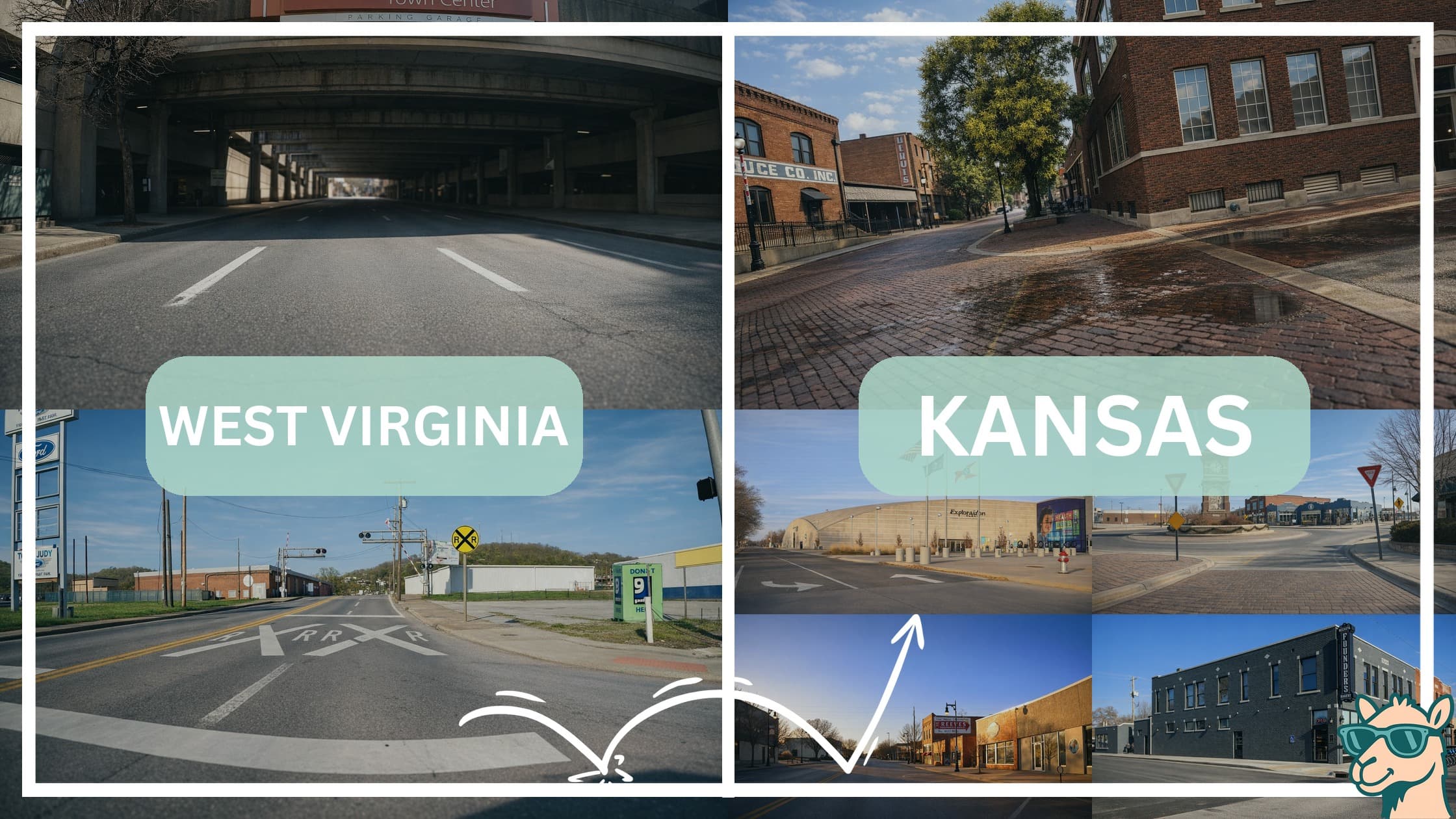 comparison of hotspots between neighborhoods in West Virginia and Kansas