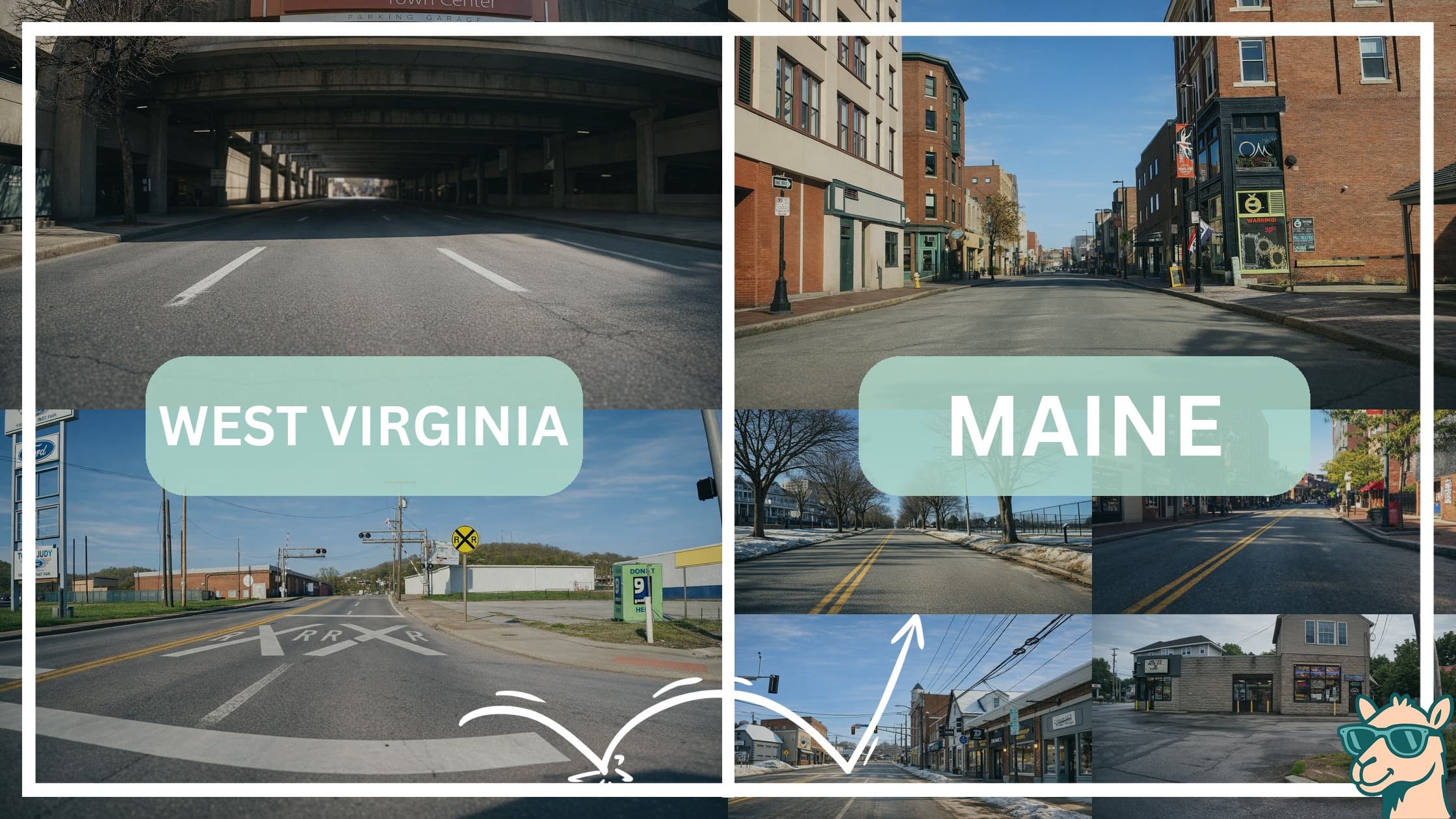 comparison of hotspots between neighborhoods in West Virginia and Maine