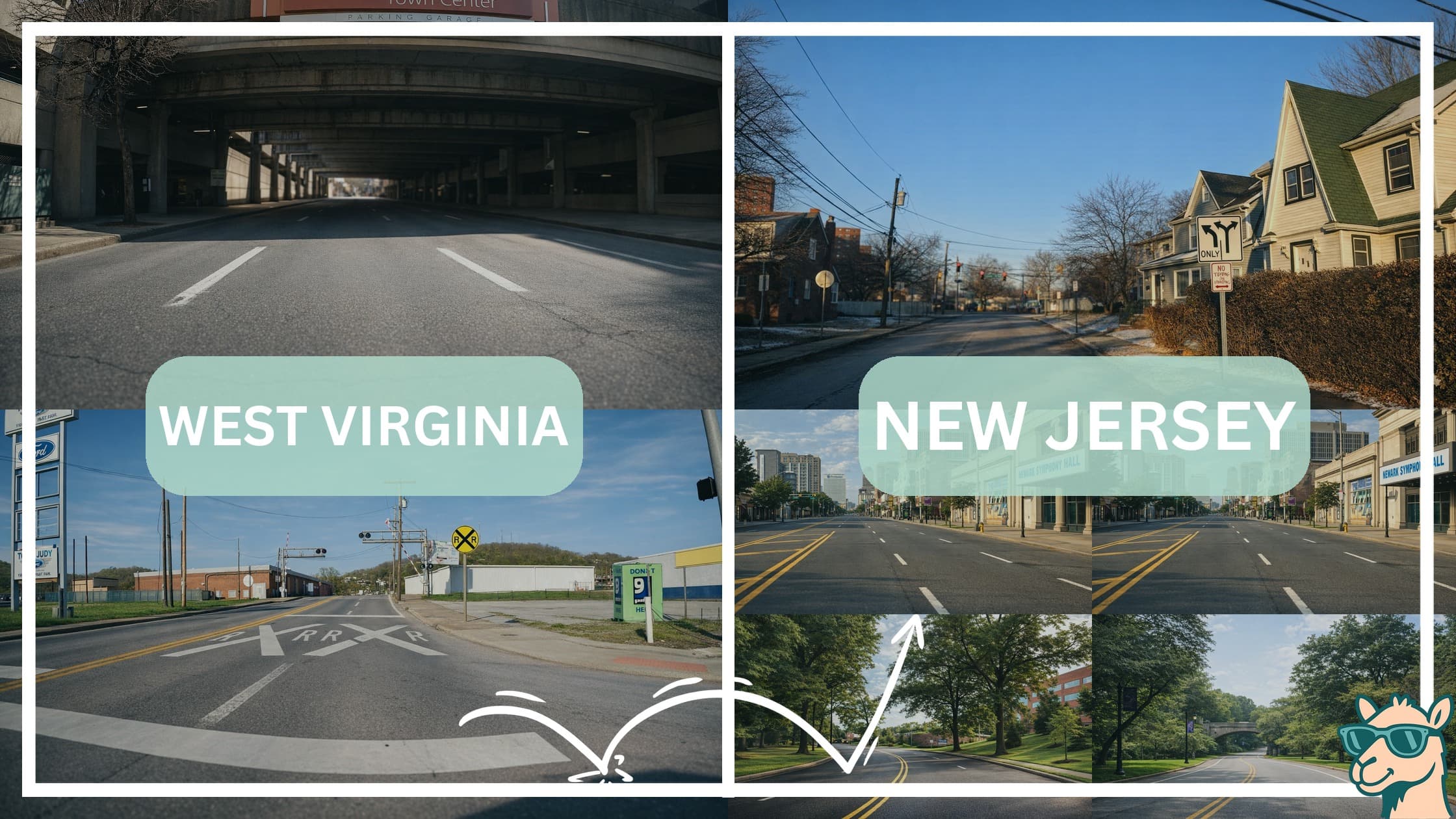 comparison of hotspots between neighborhoods in West Virginia and New Jersey