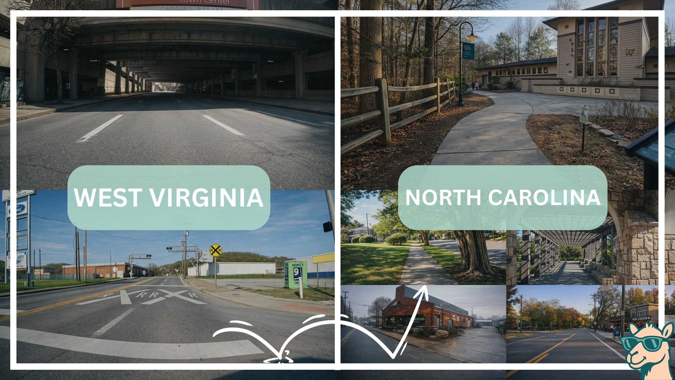 comparison of hotspots between neighborhoods in West Virginia and North Carolina