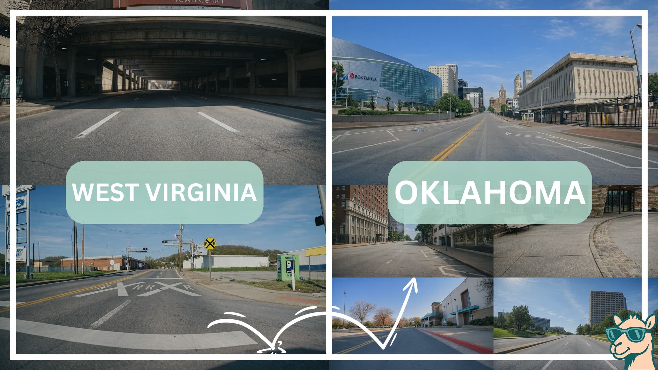 comparison of hotspots between neighborhoods in West Virginia and Oklahoma