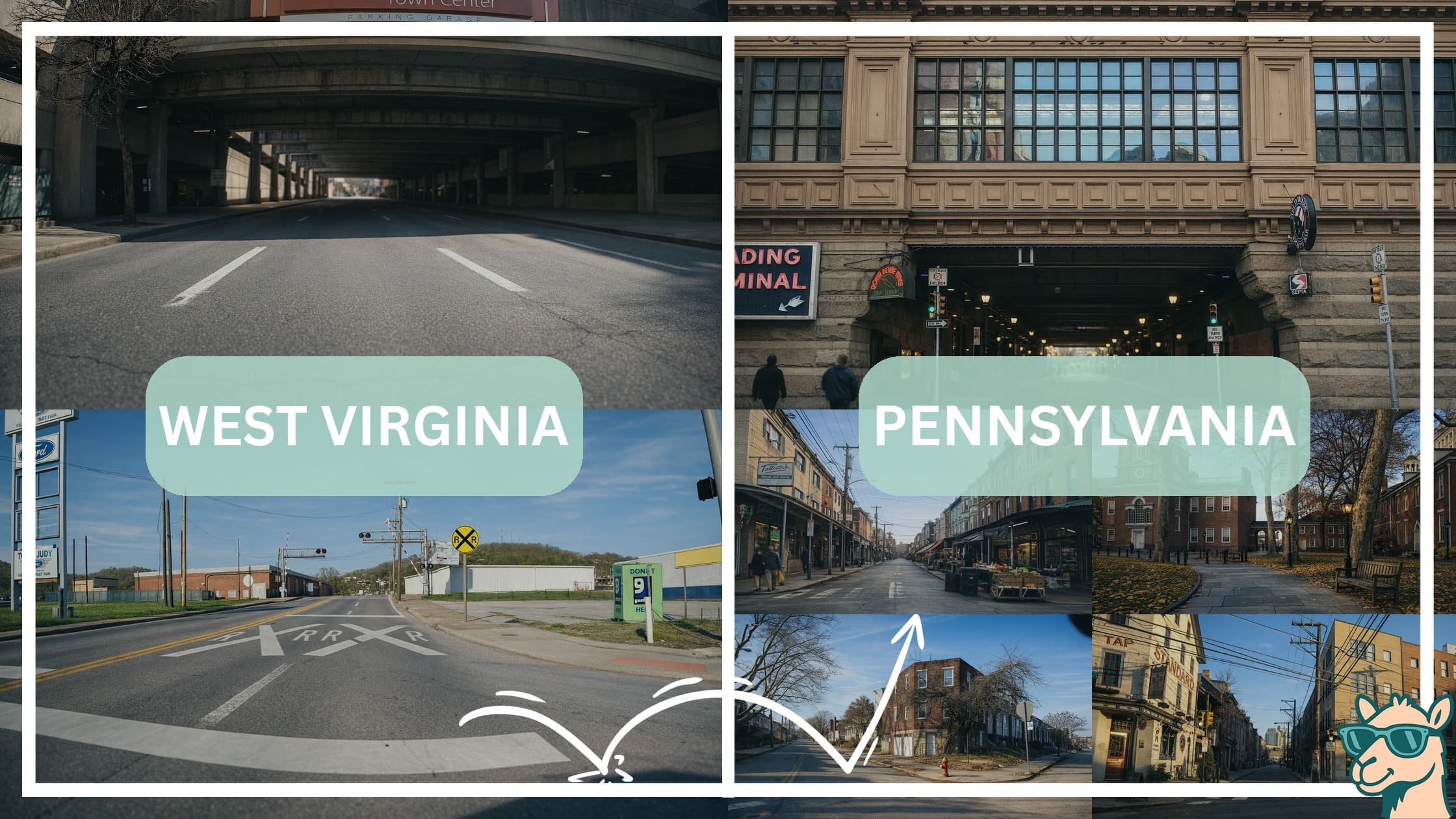 comparison of hotspots between neighborhoods in West Virginia and Pennsylvania