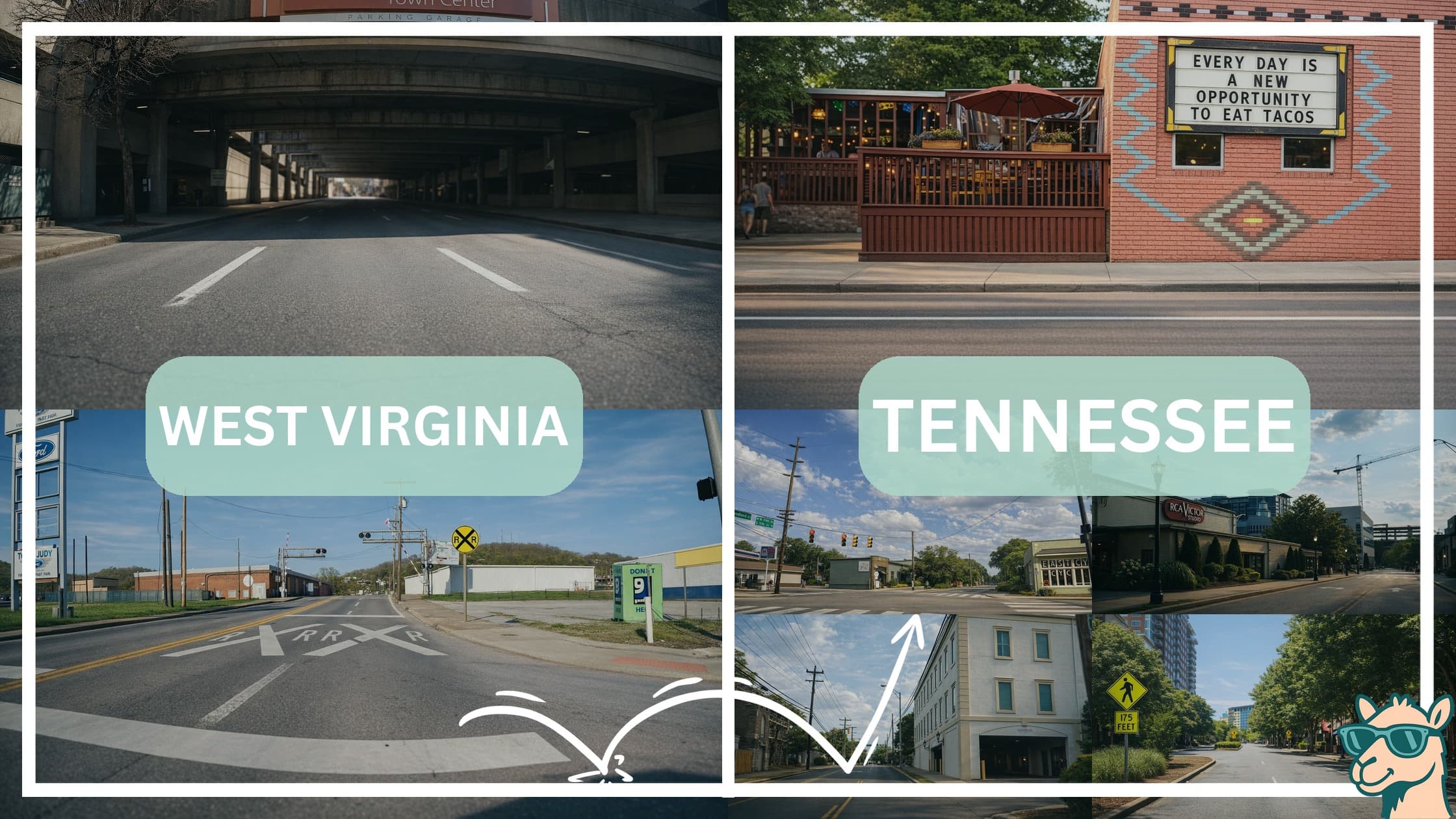 comparison of hotspots between neighborhoods in West Virginia and Tennessee
