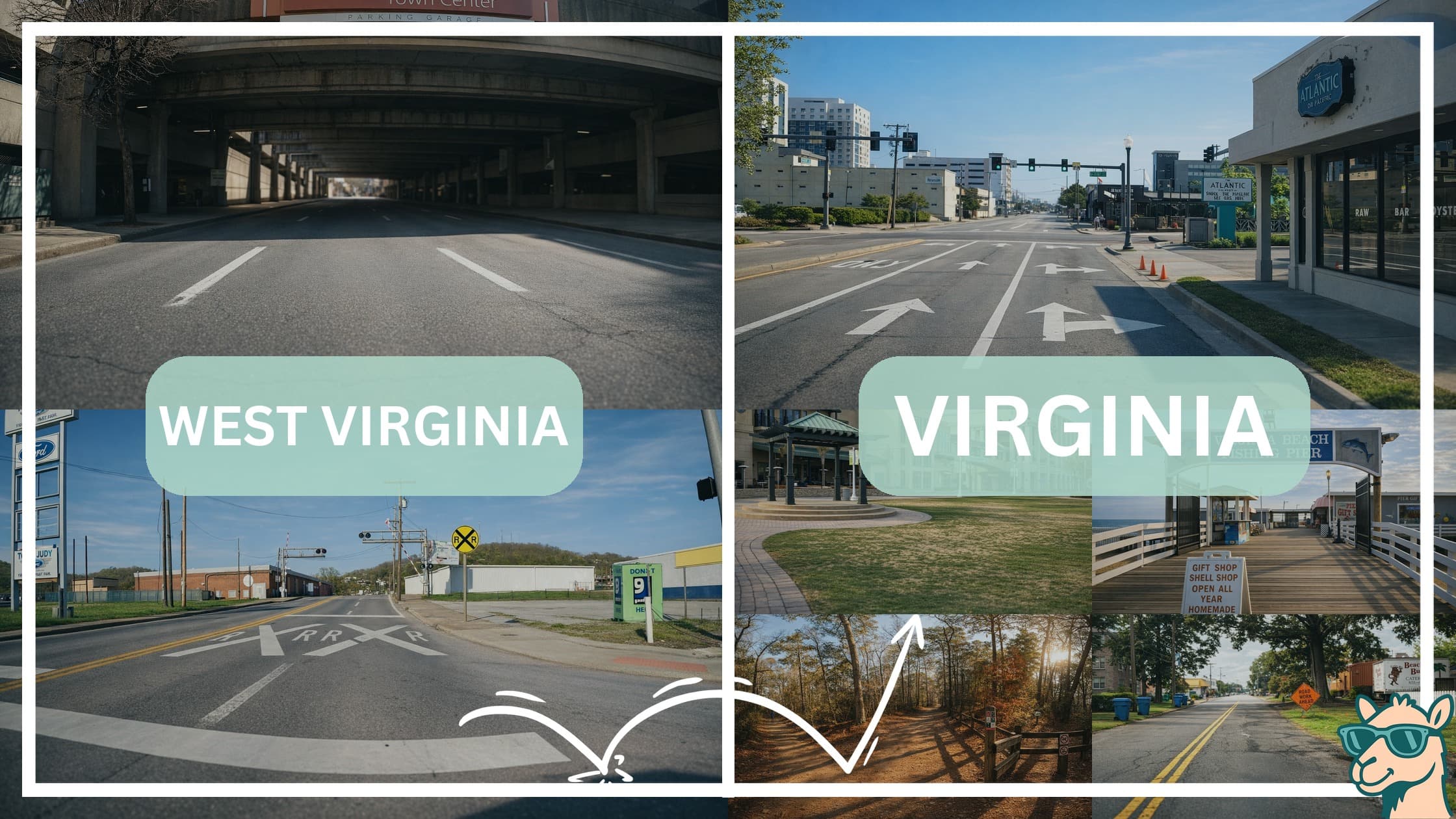 comparison of hotspots between neighborhoods in West Virginia and Virginia