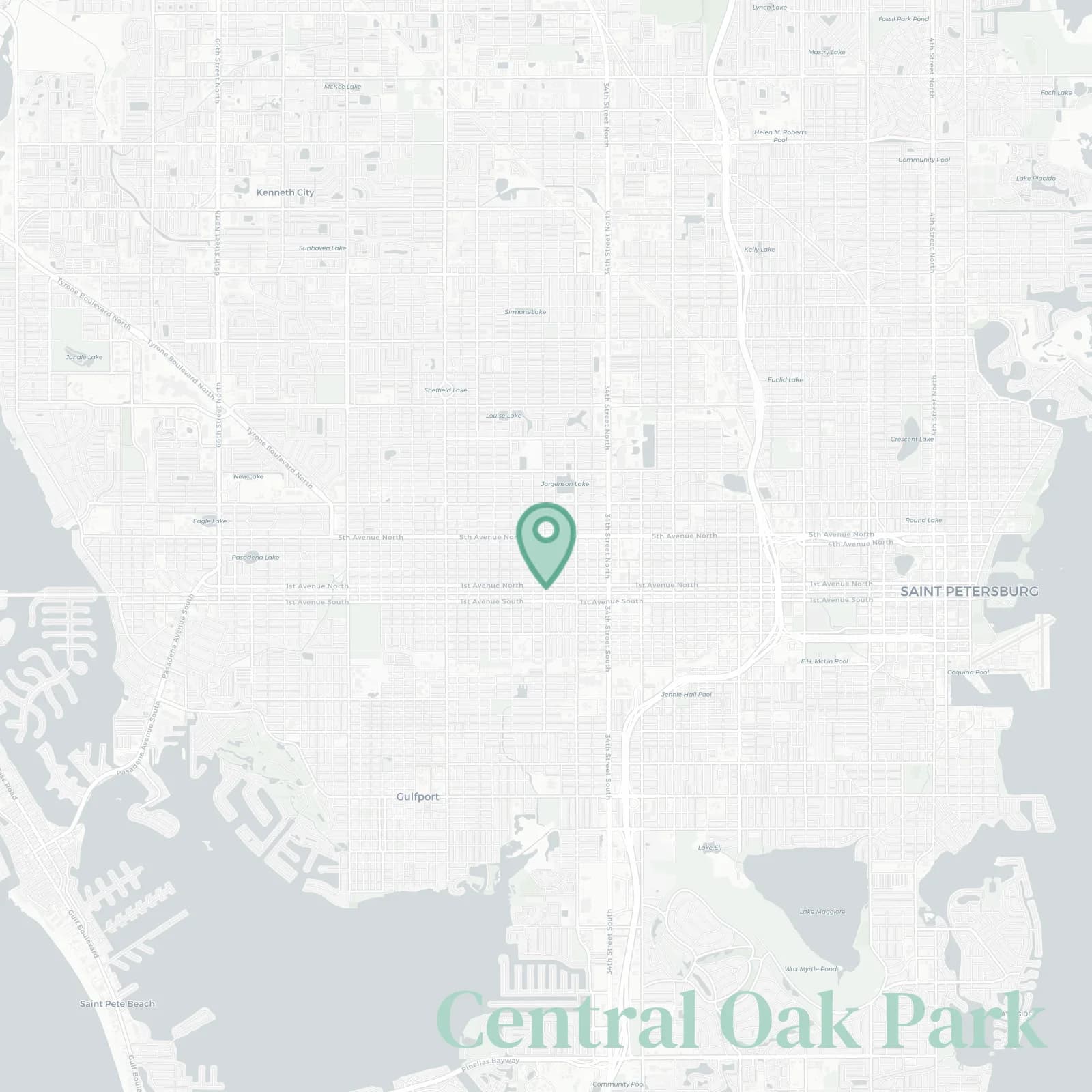 Central Oak Park map