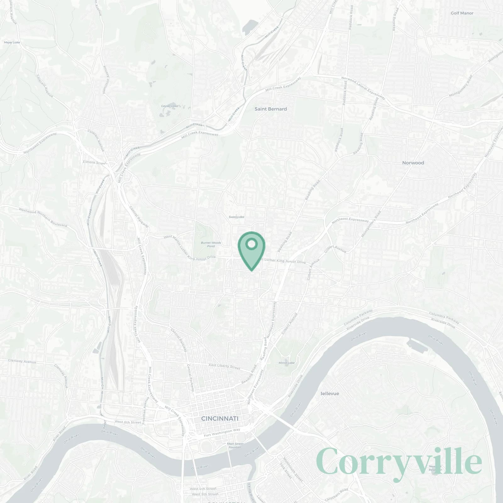 Corryville map