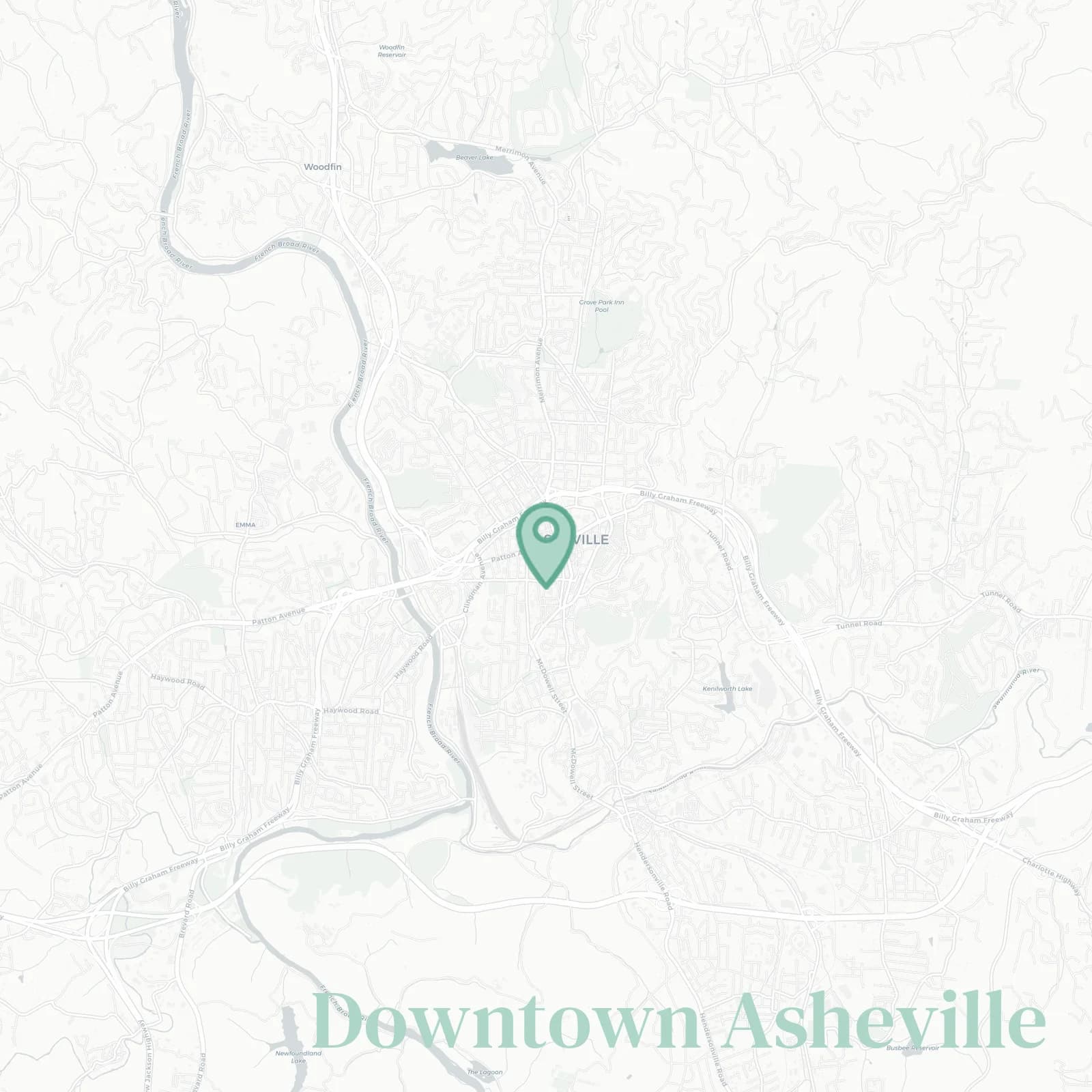 Downtown Asheville map
