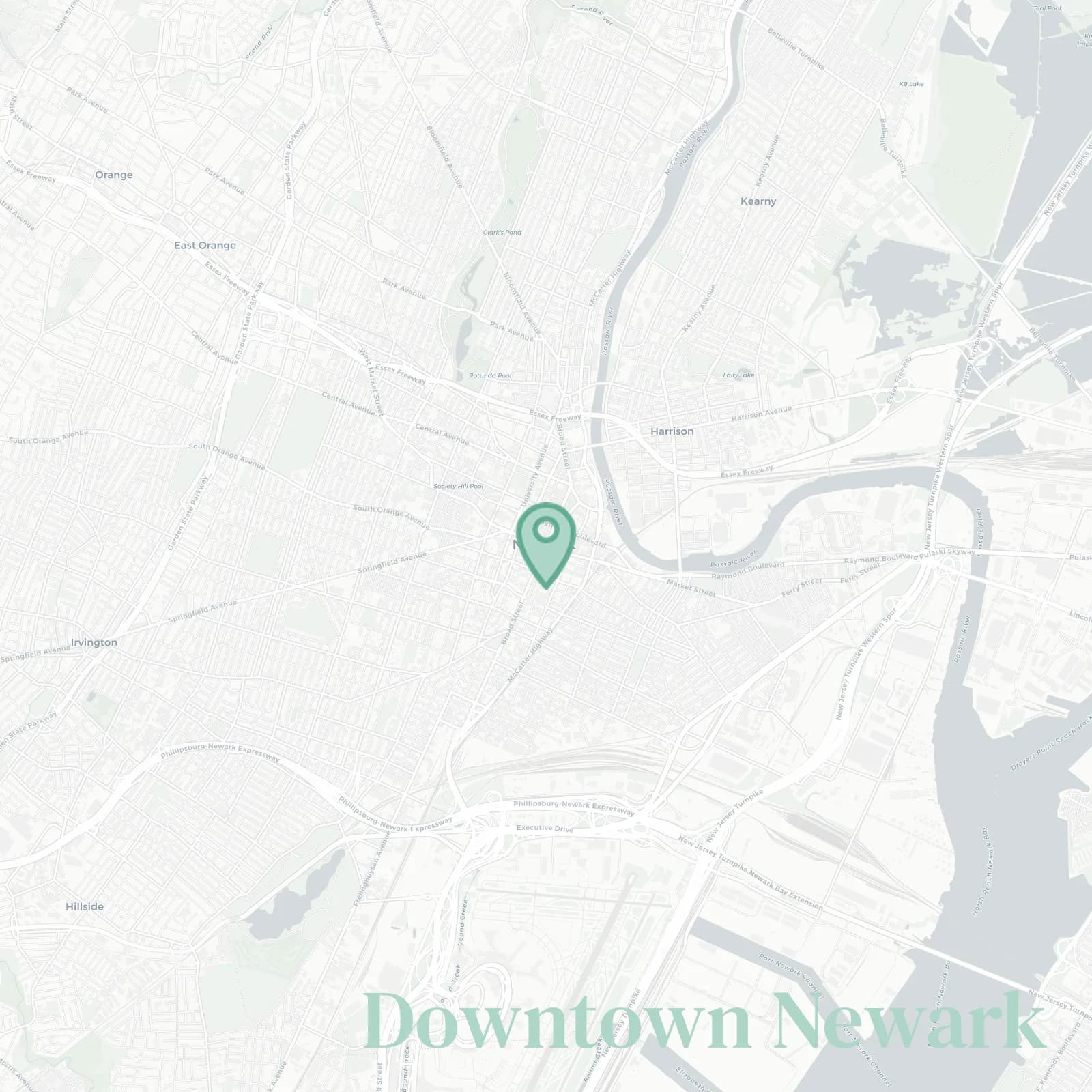 Downtown Newark map