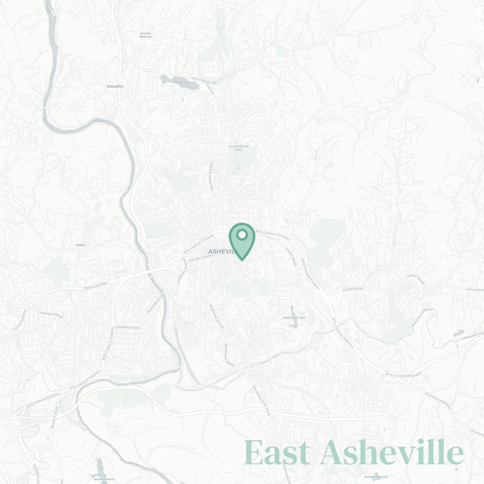 East Asheville map