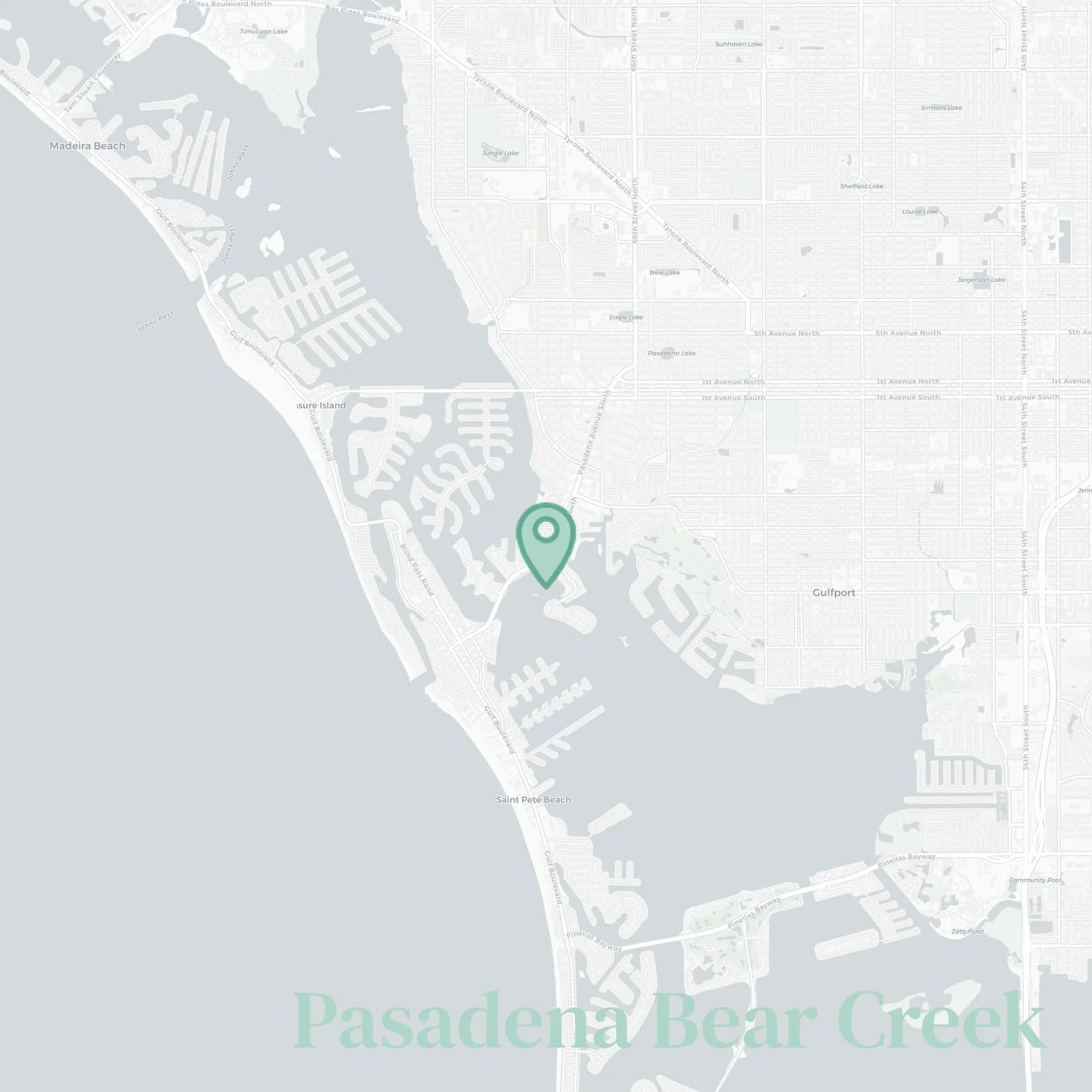 Pasadena Bear Creek map