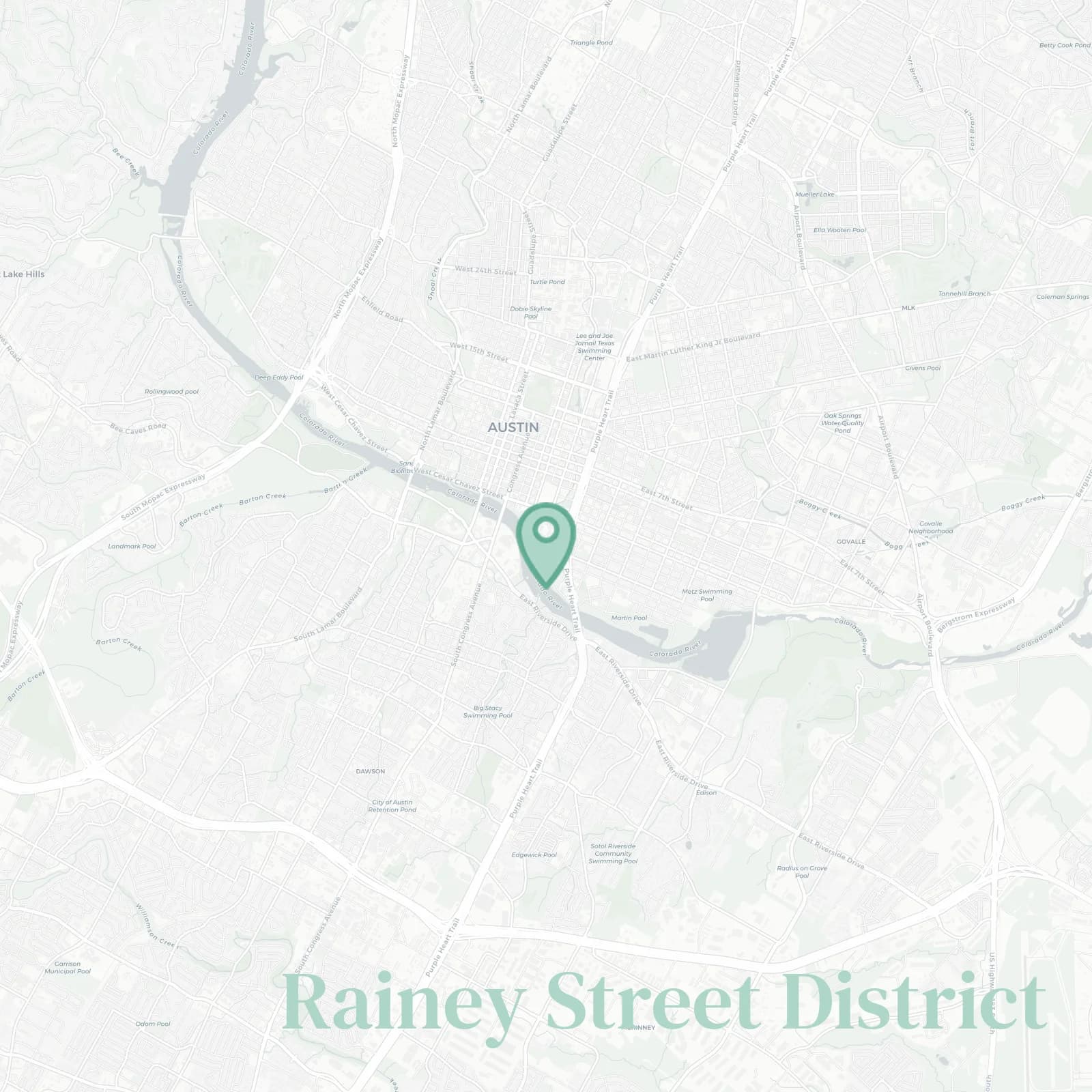 Rainey Street District map