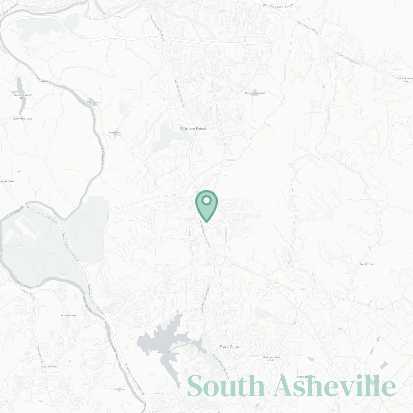 South Asheville map