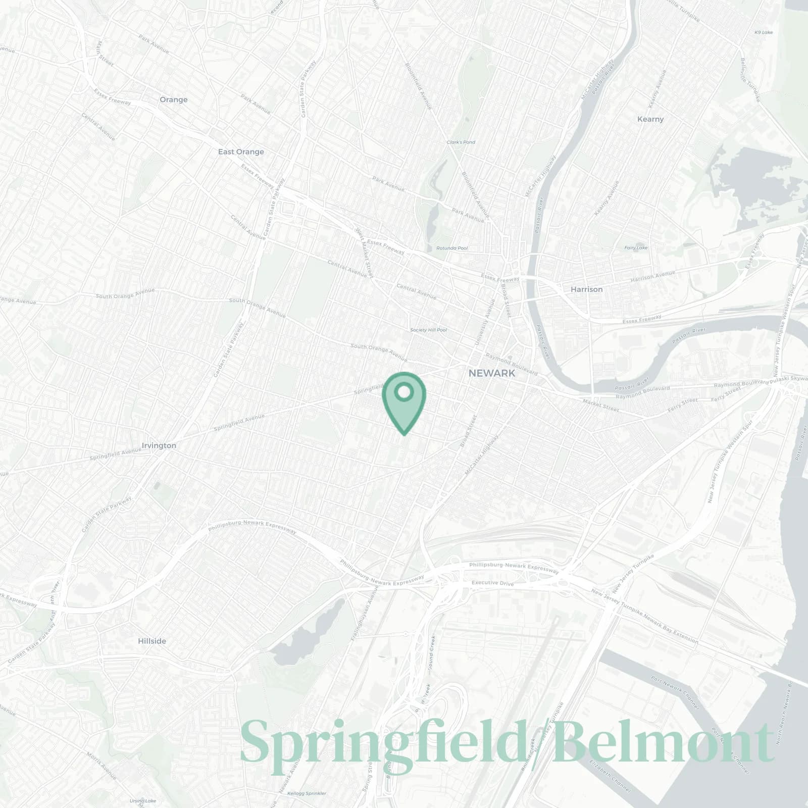 Springfield/Belmont map