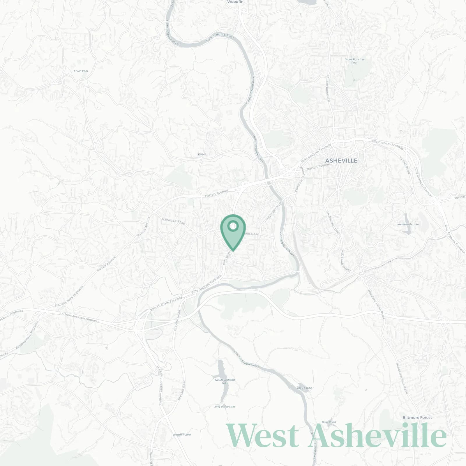 West Asheville map